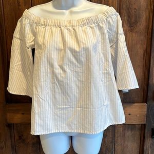 Women's abercrombie off the shoulder 3/4 length sleeve shirt